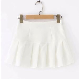 Pleated A-Line Mini Skirt